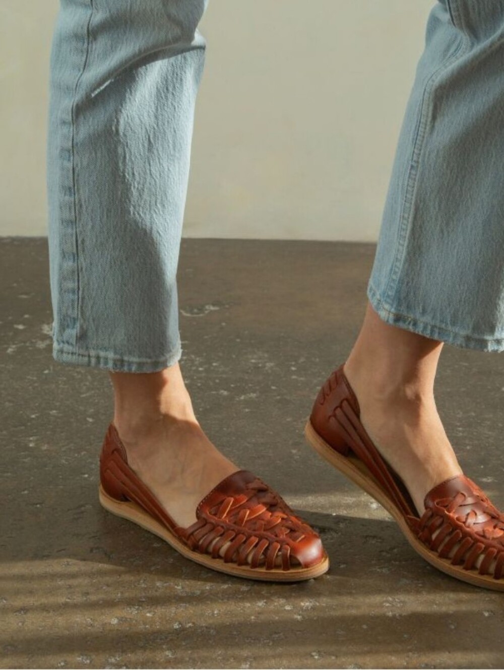 Nisolo Women's Brown Woven Leather hurachee 2.0